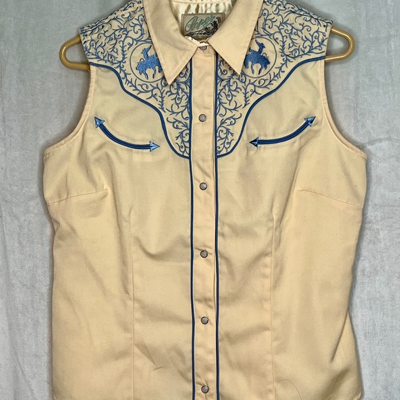 Roper Vintage Western embroidered Snap Front Top_Size M - Picture 1 of 5
